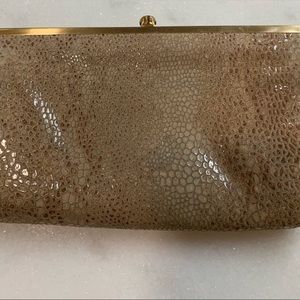 Hobo Lauren Clutch Wallet in Tan Snakeskin